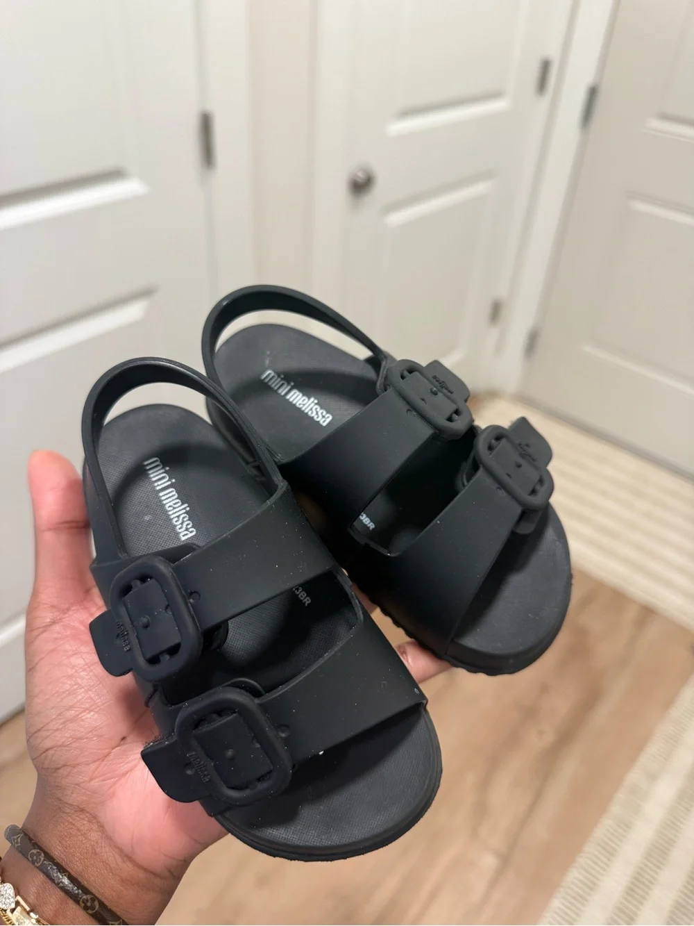 Mini Melissa brand new Black Adjustable Buckle Sandals